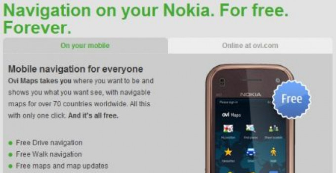 Navigatore GPS Gratis: Con Nokia Ovi Maps…Per Sempre!
