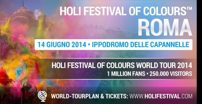 A GIUGNO ROMA SI TINGE DI MILLE COLORI. ARRIVA L'HOLI FESTIVAL OF COLOURS WORLD TOUR 2014
