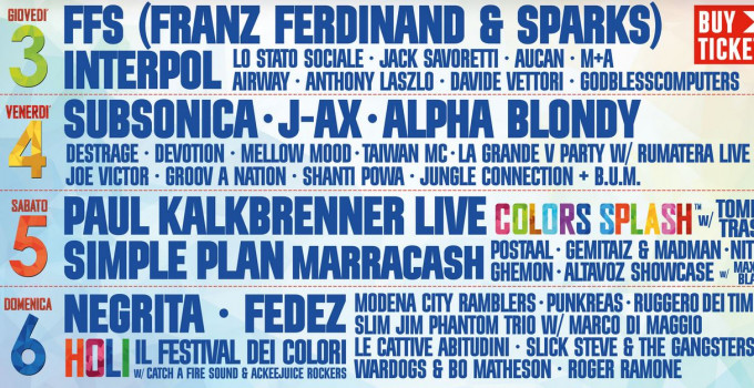 Sabato 5 settembre 2015 Marracash, Paul Kalkbrenner (live) e Color Splash w/Tommy Trash @ Home Festival di Treviso.