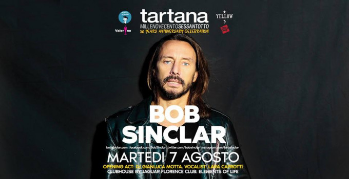 La discoteca Tartana festeggia i cinquant'anni di attività con Bob Sinclar in consolle
