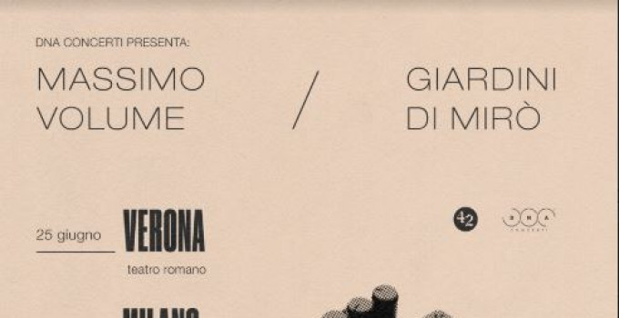 Massimo Volume e Giardini di Mirò: spostata al 28 luglio la data di Ancona dell'esclusivo minitour estivo insieme.