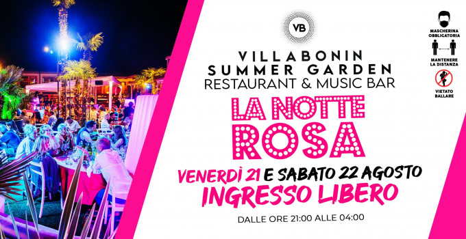 21 & 22 agosto 2020 - La Notte Rosa @ Villa Bonin Restaurant & Music Bar