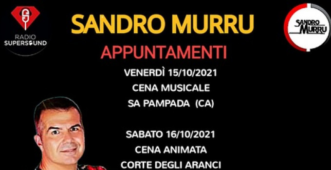 Sandro Murru Kortezman, tornano le cene animate e musicate: 15/10 Sa Pampada (CA), 16/10 Corte degli Aranci - Decimomannu (CA)