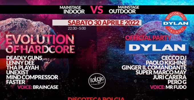 30/4 Evolution of Hardcore VS Official Party Dylan al Bolgia - Bergamo